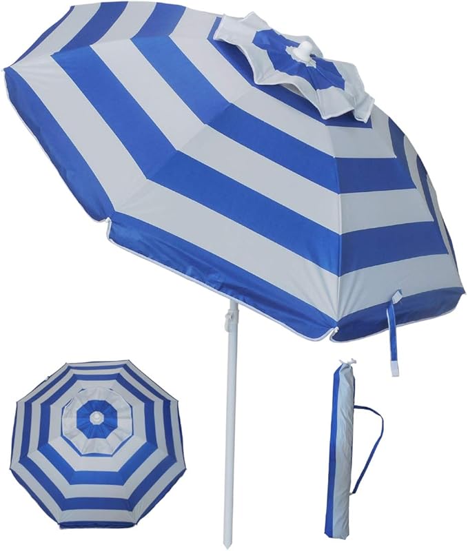 YATIO6ft Beach Umbrella Sun Shelter with Tilt, Fiberglass
