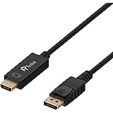 DP to HDMI, Rankie 3m Gold Plated DisplayPort to HDMI HDTV Cable 3 Meters (Black) - R1102C
