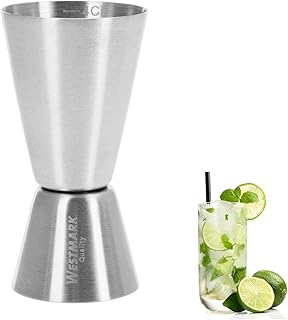 Westmark Kleiner Messbecher/Barmaß, Jigger für Cocktails, 2 Maßeinheiten: 2/4 cl, Rostfreier Edelstahl, Silber, 62772260