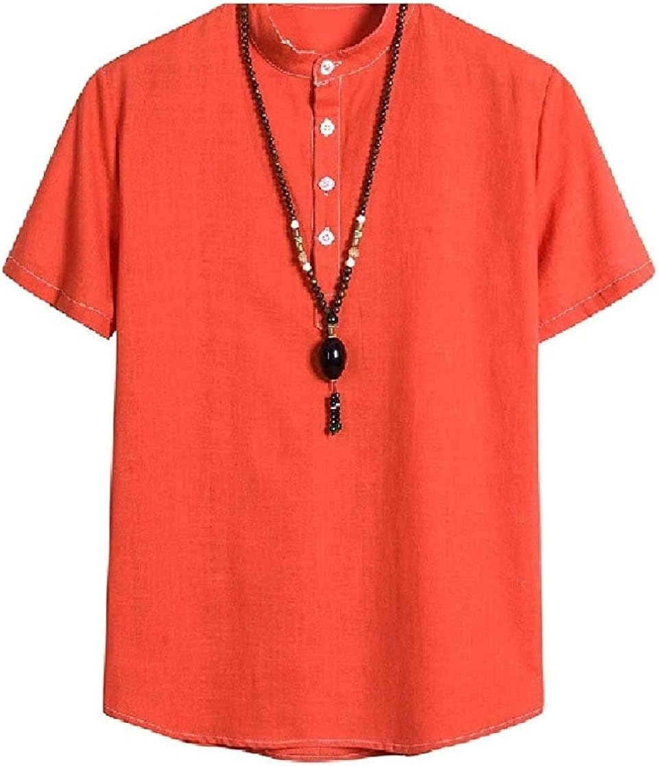 Download Jotebriyo Mens Mock Neck Short Sleeve Chinese Style T ...