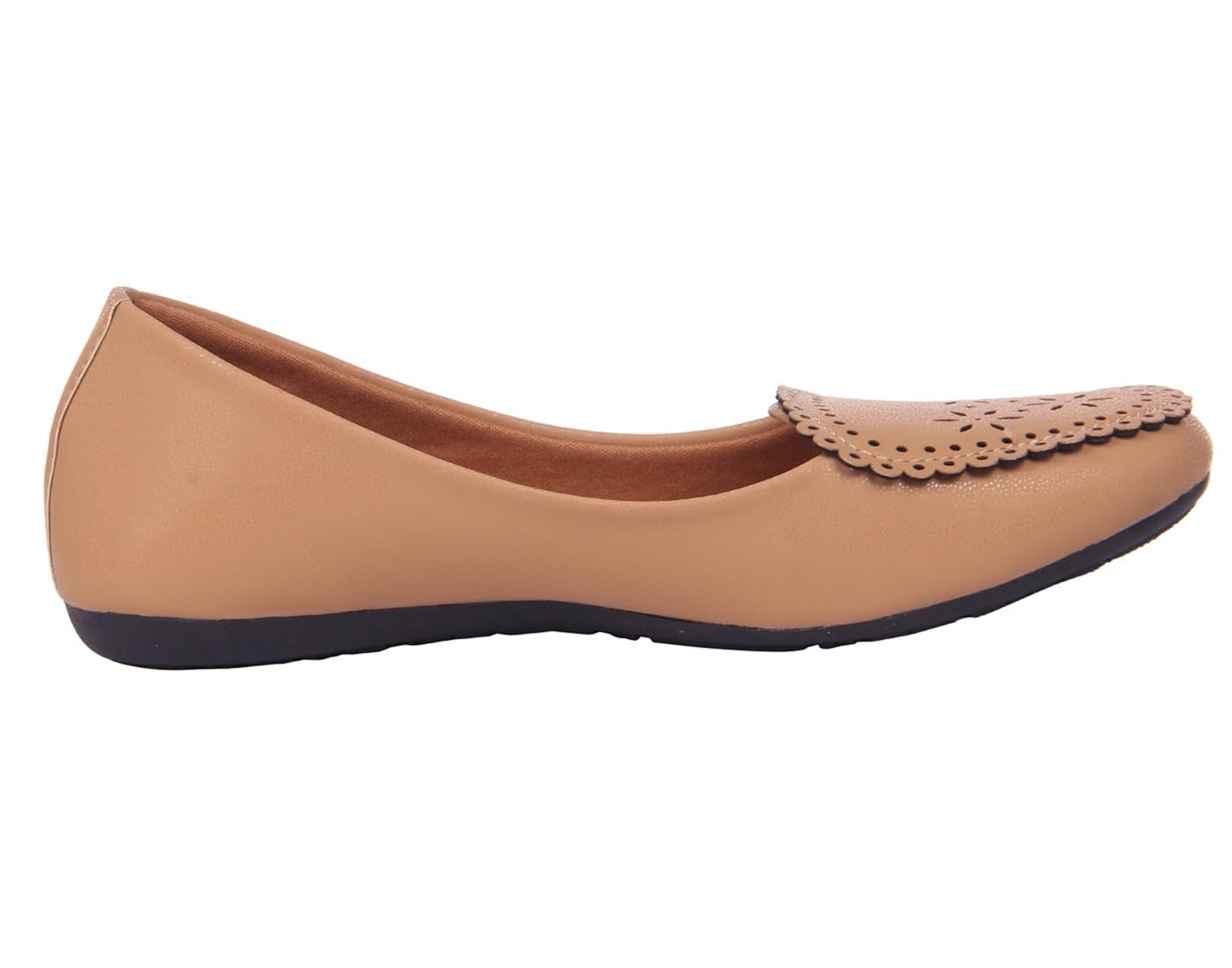 goyal's women's synthetic leather cutwork bellies (tan)