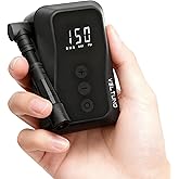 Veltuno Mini Electric Bike Pump, Max 150 PSI Fast Inflation with Digital Pressure Gauge, Smart Auto Stop, USB-C Rechargeable, Presta & Schrader Valve for Road Bike, MTB, E-Bike, Motorcycle, Balls
