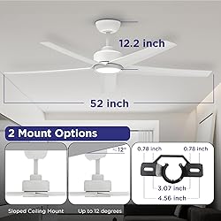 ocioc 2 Pack 52 inch Ceiling Fans with Lights and