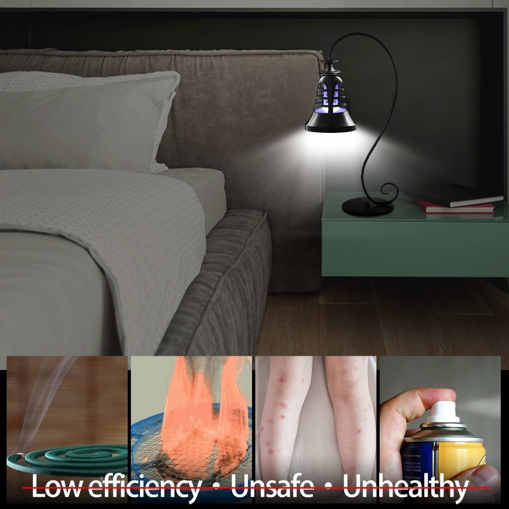 [Siuyiu] LED Mosquito Killer Lamp (Bulb) Indoor UV and LED Lighting | 2-in-1 Night Light and Bug Trap | Screw-In Design | 200 Sq. Ft. Protection | Patio, Porch, Deck Use