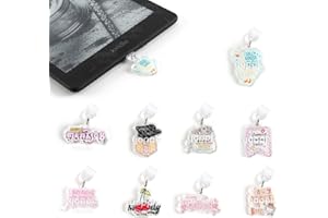 YOPPIX STUDIO YOPPIX 9PCS Charms for Kindle, About Funny Theme Dust Plug Charm Compatible with Type C Charging Port, Gift for Book Lover Readers Men Women Teachers Students, Accessories for Kindle