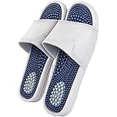 YSFAL Massage Slippers for Women Men Foot Plantar House Massage Reflexology Sandals Shower Non-Slip Quick Drying Pool Beach Indoor Outdoor Slippers(Size:EU 41/42,Color:Blue Gray)