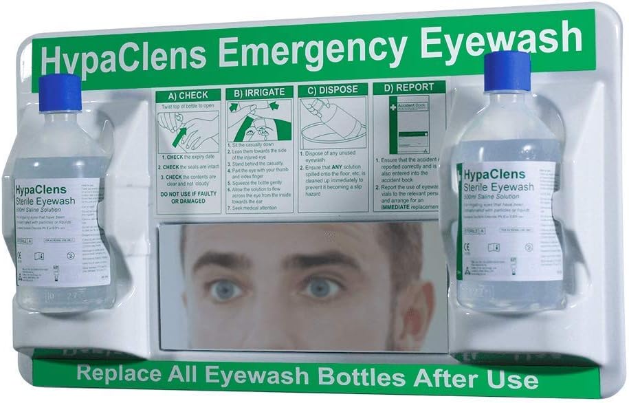 Hypaclens Premium Sterile Eyewash Station (2 x 500 ml and Mirror)