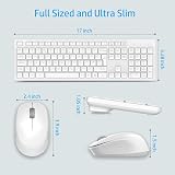 LeadsaiL Wireless Keyboard and Mouse Set 2.4GHz UK Full Size 12 Shortcuts White view 6