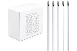 JIESIBAO 100PCS 14G Piercing Needles, Stainless Steel Sterile Disposable Ear Nose Navel Nipple Lip Piercing Needles (14g)