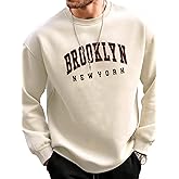 GORGLITTER Men's Graphic Sweatshirts Long Sleeve Crewneck Sweatshirt Drop Shoulder Pullover Tops