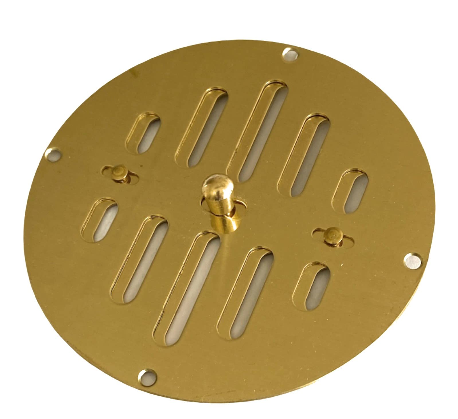 Circular Polished Brass Hit and Miss Air Vent Grill Cover 5 Inch / 127 mm