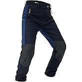 Buyboxs Boys Snow Pants Kids Fleece Lined Thermal Winter Hiking Pants Waterproof Softshell Elastic Waist Outdoor Cold Weather