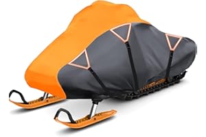 Tokept Snowmobile Cover,300D Waterproof Oxford Fabric Sled Ski Cover, with Triangle Straps Reflective Strip, Elastic Bottom c