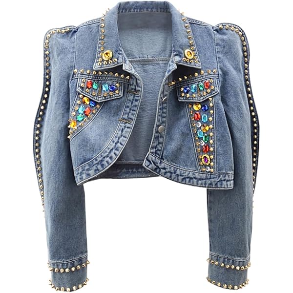 Karlywindow Blazer De Mezclilla Para Mujer, Con Solapa Con