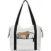 Tote Bag for Women, Lightweight Quilted Puffer Tote with Multiple Pockets, Large Capacity Shoulder Work Bag for Travel