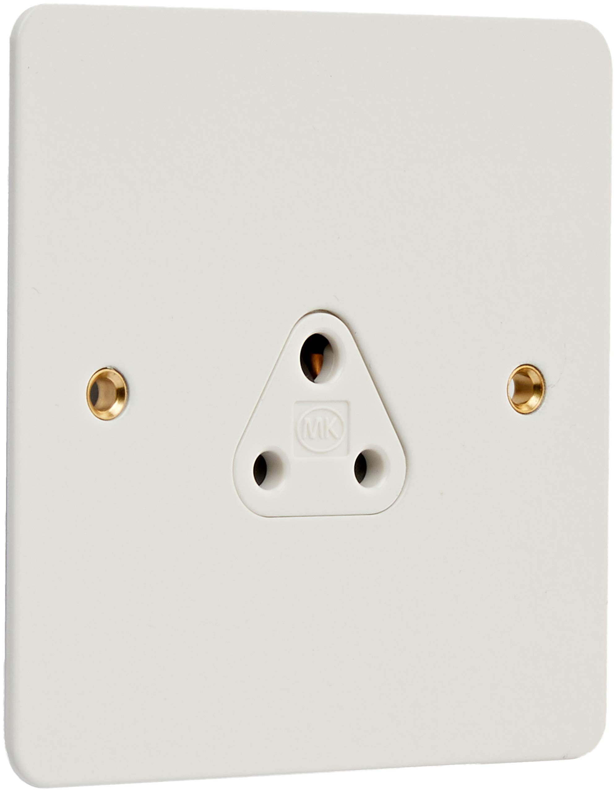 Edge 1 Gang 2 Amp Porcelain White Socket Outlet with White Insert