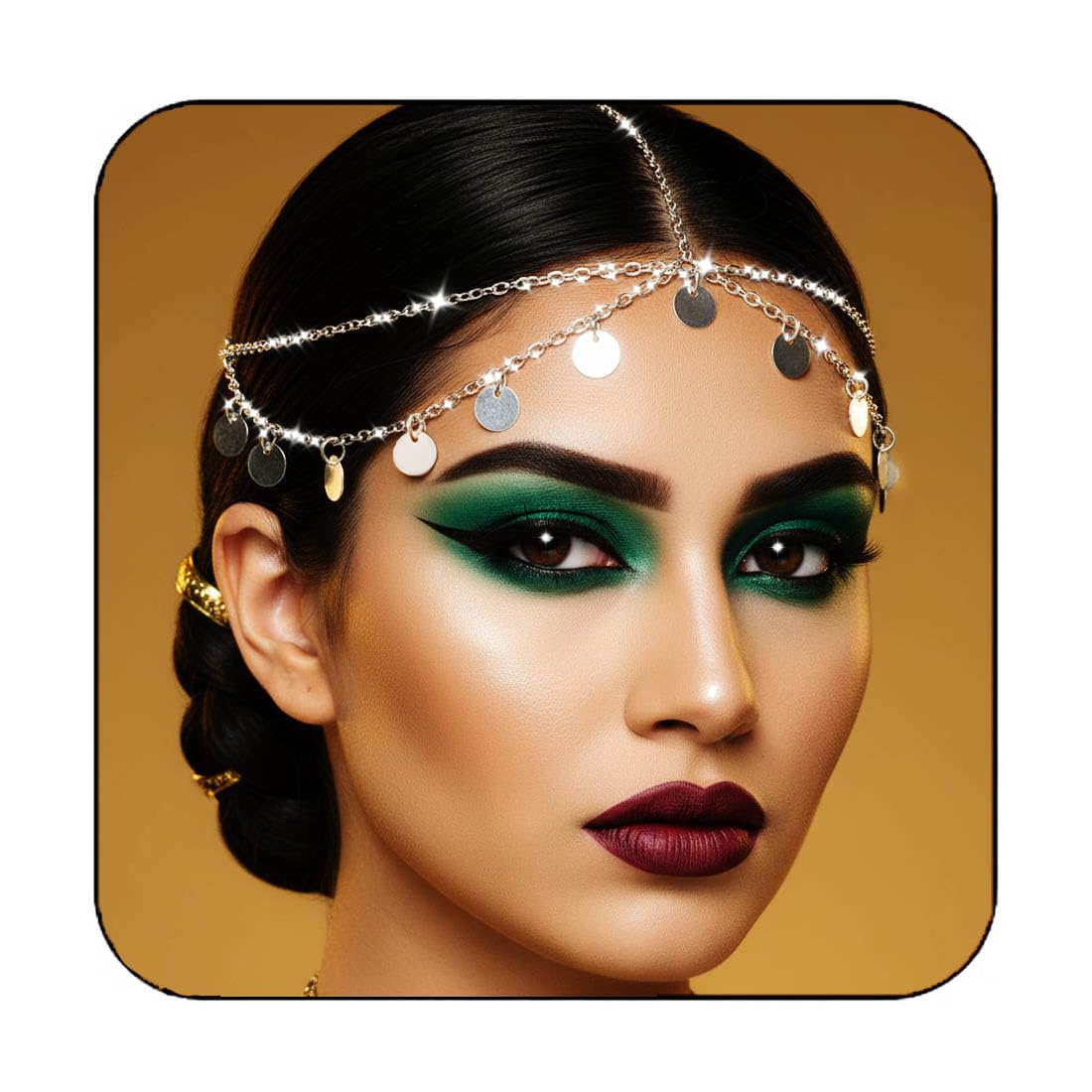 Fashband Sequins Head Chain Silver Tassel Hair Chain Festival Costume Hair Accessories for Women