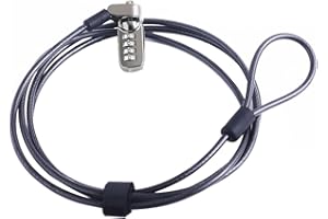 CaLeQi Combination Security Lock Cable for Notebook Laptop Pc Computer Monitor LCD - 2m Cable Black