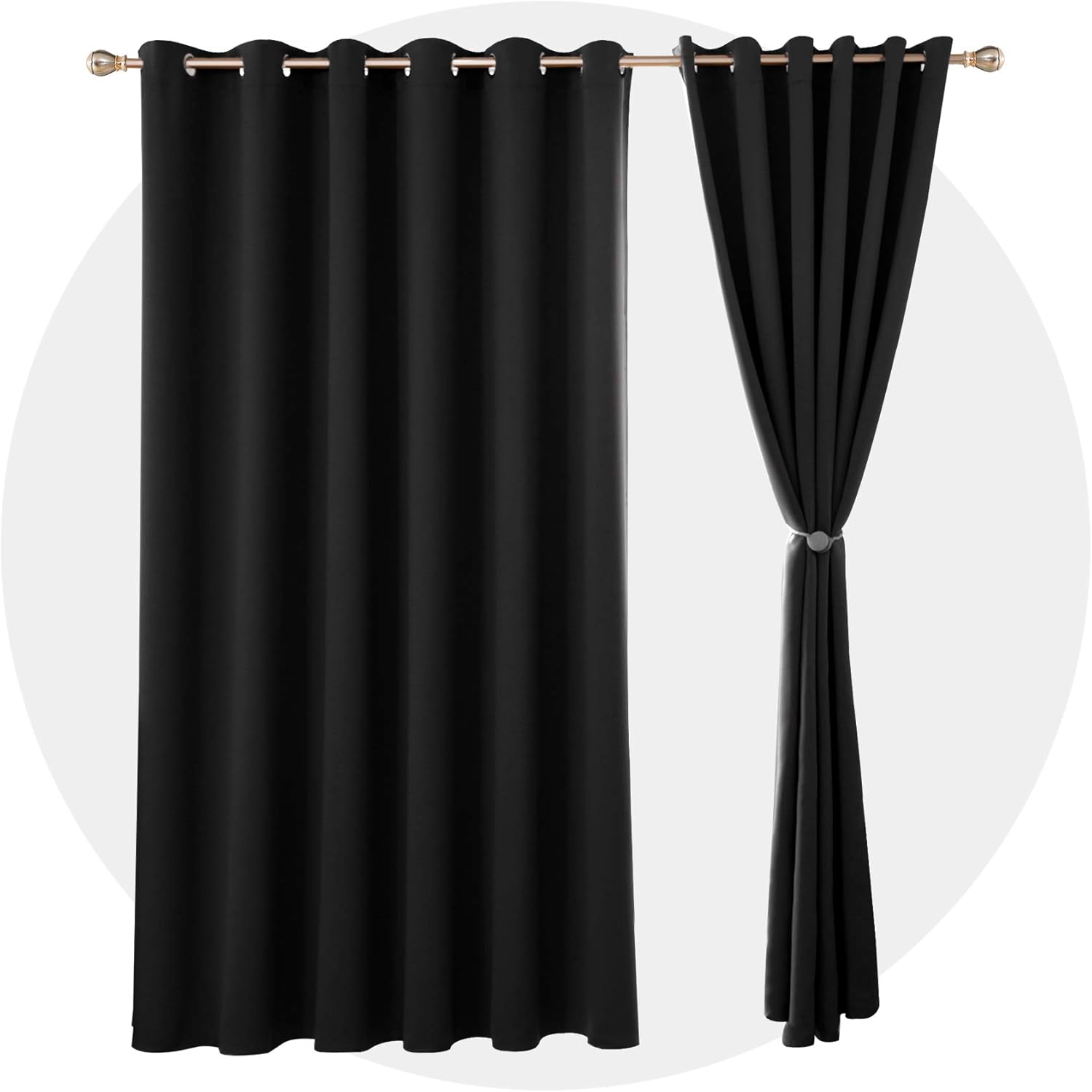 Deconovo Blackout Curtains 90 x 90 Inch Thermal Insulated Eyelet