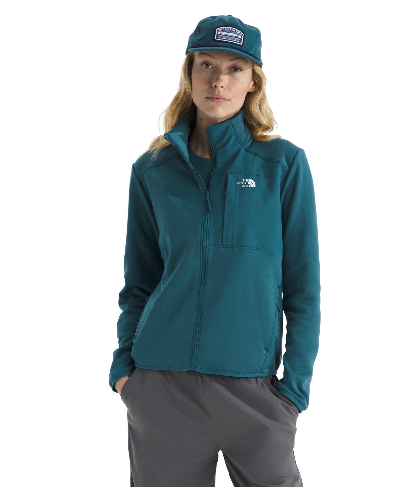 The North Face Women’s TNF Performance Fleece Full Zip Jacket – Lightweight Pullover, Zip Pockets & Stretch Fabric, Space, Small
