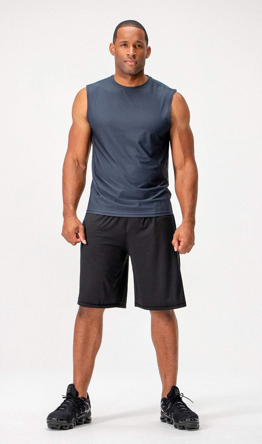 DEVOPS Men's 10-inch Athletic Workout Basketball Shorts with Pockets (Pack of 2): Clothing