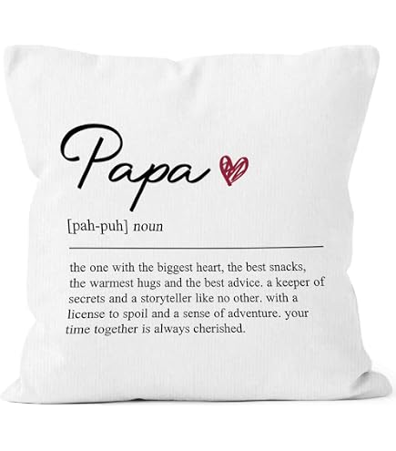 Ramirar 'Best Papa Ever' Throw Pillow Cover - 18x18 Inch, Black Word Art, Cotton Linen Look