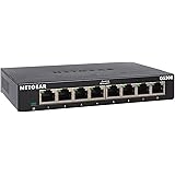 NETGEAR GS308 8-Port Gigabit Ethernet Network Switch, Hub, Internet Splitter, Desktop, Sturdy Metal, Fanless, Plug and Play