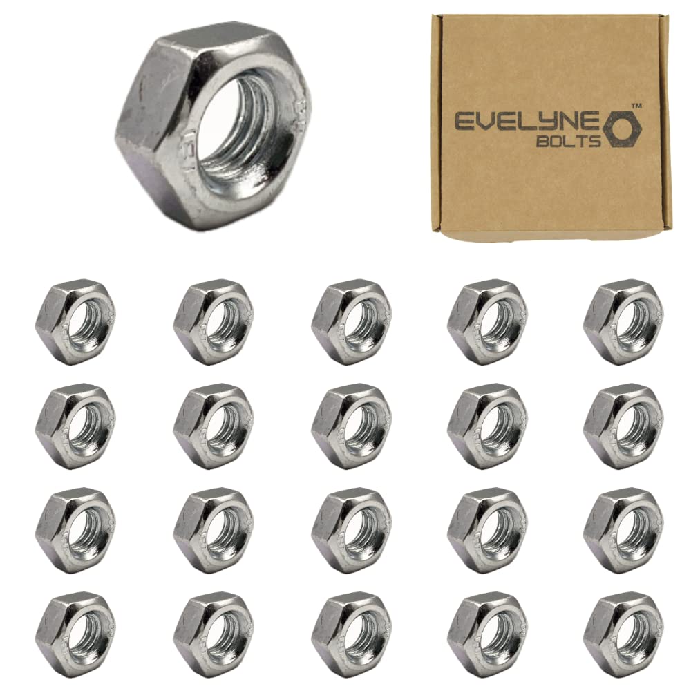 M8 (8mm) Steel Hex Nuts - Standard Thread - Pack of 20