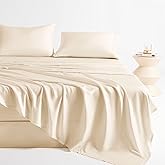 LONAVA 100% Viscose Derived from Bamboo King Sheet Set Beige, 4 Pieces Soft Cooling Bedding with Deep Pocket UP to 16", Silky Smooth, Organic & Breathable, Breathable Bed Sheets