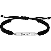 Personalized Dance Bracelet with Custom Engraving – Adjustable Black Rope Band, Personalized Dance Jewelry Gift for Recitals, Coaches & Team Members
