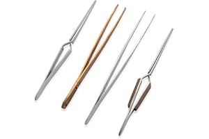 SHOP LC DELIVERING JOY Shop LC Copper and Stainless Steel Soldering Tweezers Set of 4 Durable Christmas Gifts Set Easy Grip Serrated Tips Christmas Gifts