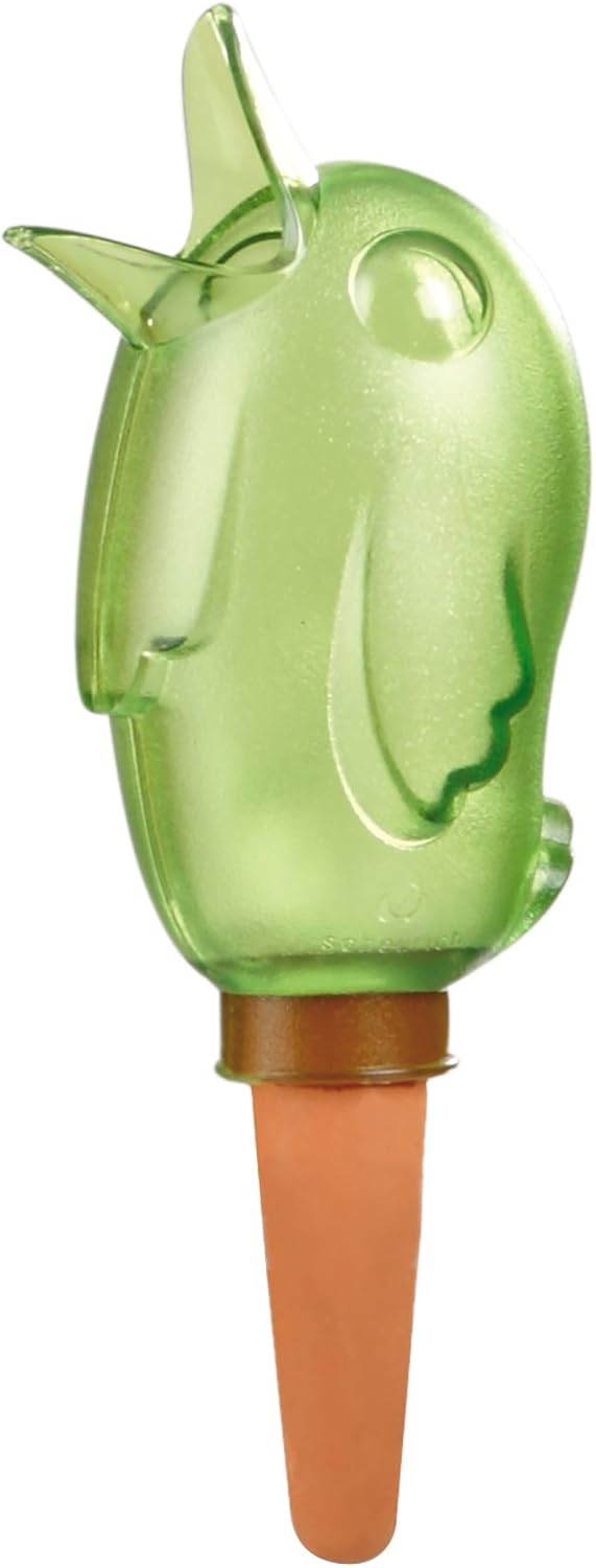 Scheurich Bördy M, Waterreserve Wasserspender aus Kunststoff und Tonkegel, Green, 20 cm hoch, 0,22 l Vol.