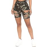 WAYRUNZ Womens Denim Bermuda Shorts High Waist Ripped Hole Distressed Short Jeans Junior