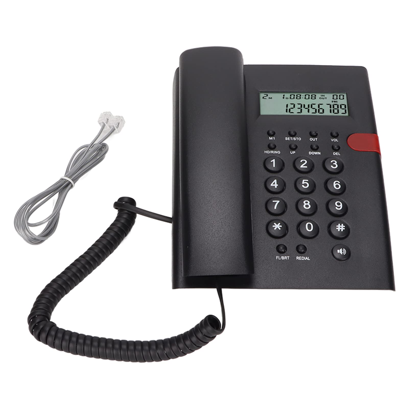 Elprico Desktop Corded Telephone for Home,K010A-1 Corded Phone Caller ID Function Hands Free Calling Desktop Landline Phone for Home Office Hotel (black)