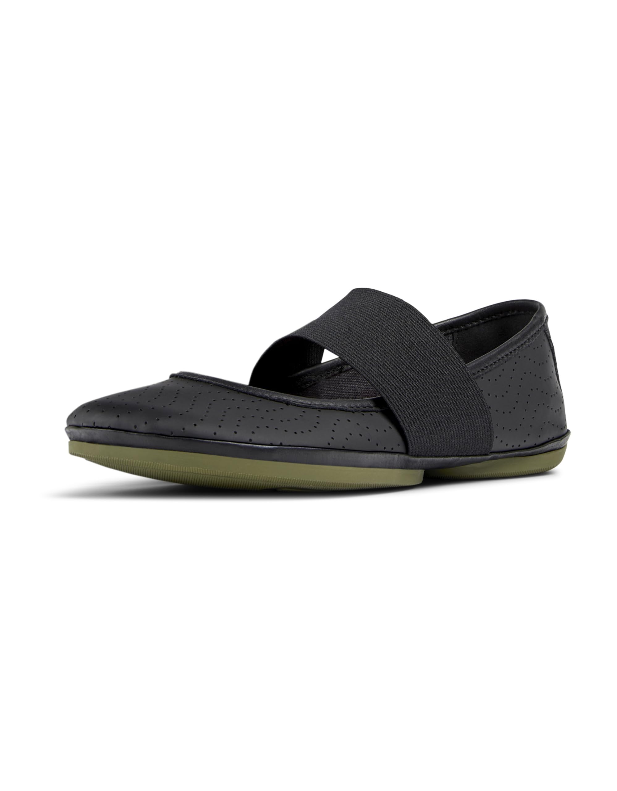 Camper Right Leather Ballerina Flats for Women – Ultra-Comfortable Women’s Shoes with Soft EVA Footbeds and Flexible Rubber Outsoles, Black 248-38 EU / 7.5 US
