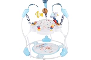 Furmubei Baby Activity Center, 3-in-1 Baby Jumper, Infant Activity Center with 360° Rotating Seat, Music, Lights, 3 Adjustable Heights, Infant Activity Jumper for 6+ Months JP2401