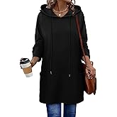 KISSMODA Women Hoodies Dress Long Sweatshirts Dress Raglan Sleeves Oversized Sweatshirts with Pocket 2025 Fall Winter Trendy