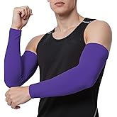 TopTie 1 Pair Arm Sleeves for Men Women, Arm Compression Sleeve for Football, Basketball & Volleyball