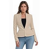 Hybrid & Company Women's Casual Work Office Elegant Open Front Premium Nylon Blazer Jacket
