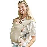 GROWNSY Newborn Carrier, Ergonomic, Cozy Baby Carrier, Cream | Wrap-Like Comfort, Soft Breathable Fabric, Foldable Head Support, Reduced Shoulder Pressure, OEKO-TEX Certified