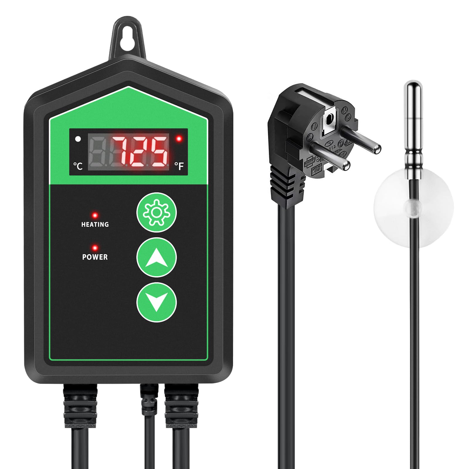 RIOGOO Digital Heat Mat Thermostat Controller for Seed Germination,Reptiles and Brewing 68-108℉