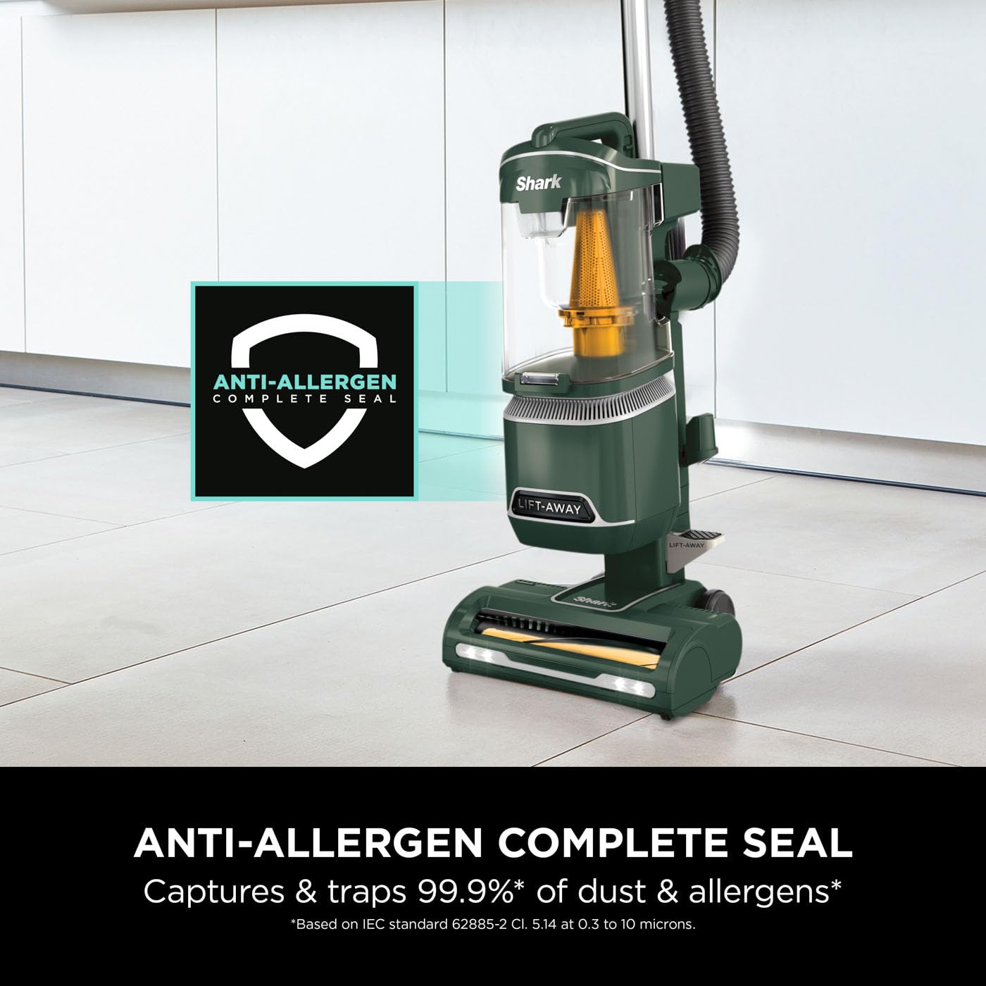 Shark Corded Upright Vacuum Cleaner 1.1L with Anti Hair Wrap Technology, Pet Model, LED Headlights, Lift-Away, Anti-Allergen, 8m Cord, 750W, 3 Attachments inc Pet Tool, Green, NZ691UKT