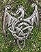 Dragon, Metal Wall Mounted Art, Mythical, Celtic, and Gothic Sculpture, 14.5 x 17.25 Inches
