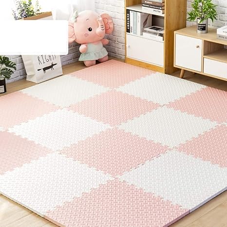 Amazon Co Jp ジョイントマット大判 6畳 8畳 プレイマット フロアマット キッズラグ 可愛い おしゃれ シンプル 北欧 ラグ 防音 30 30 2 16 防水 敷物 Pe ベビー 赤ちゃん サイドバーツ付き カラー 幼稚園 子供部屋 パズルマット キッズスペース ホーム キッチン