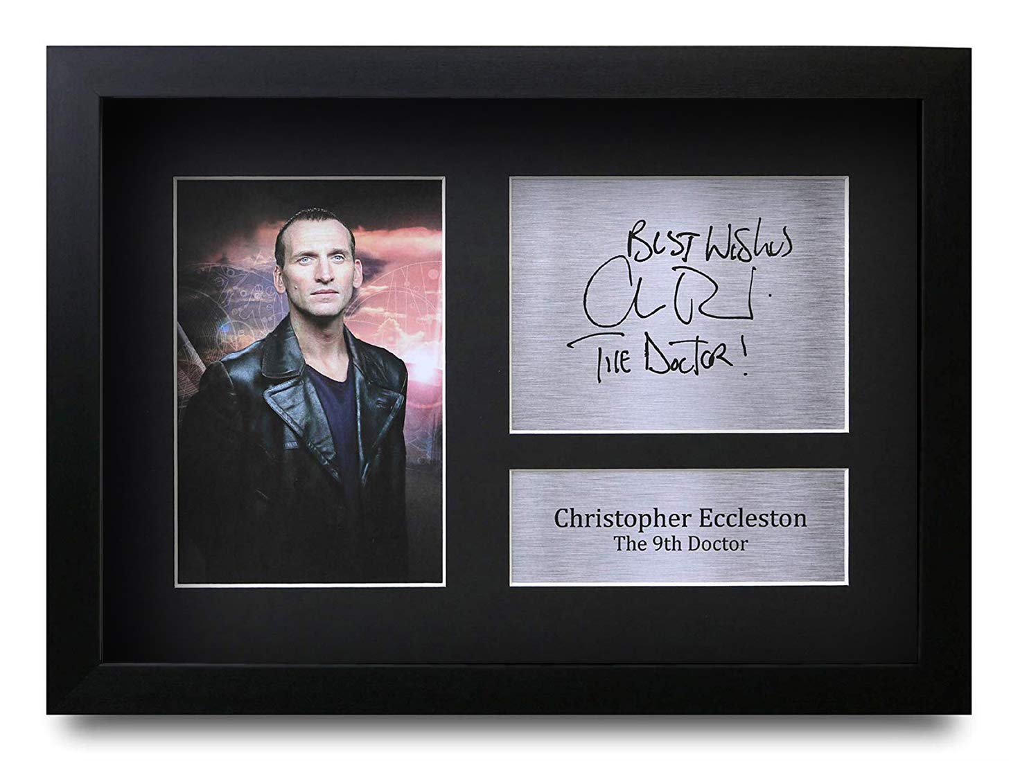 HWC Trading FR Christopher Eccleston Gift Signed FRAMED A4 Printed Autograph Doctor Dr Who Gifts Photo Picture Print Display