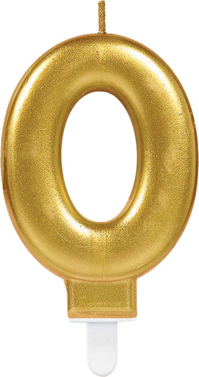 (PKT) Adult Metallic Gold Candle Number 0