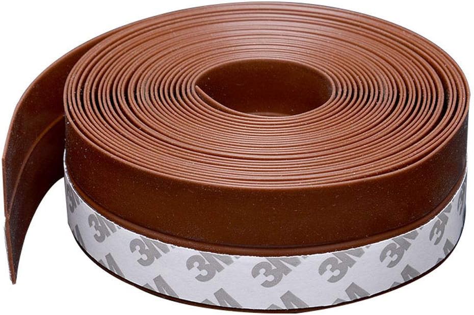 Weather Stripping,Under Door Draft Blocker Seal, Door Seal Strip Weatherproof, for Doors and Windows Insulation Soundproof Seal Strip,3M(Brown,1.4" Width X 19.6Ft Length)