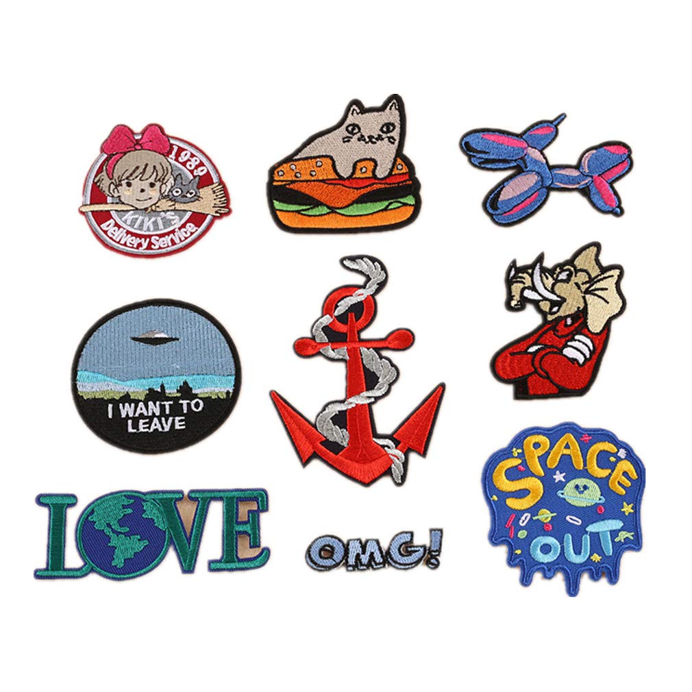 Bella 9pcs Parches Apliques Sticker Parche Patches Bordado