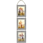 VMUZEDER 4x6 Wall Hanging Picture Frames Collage with 3 Opening Frames Grey