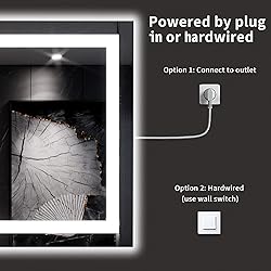 LOAAO 66"X40" LED Mirror for Bathroom, Lighted